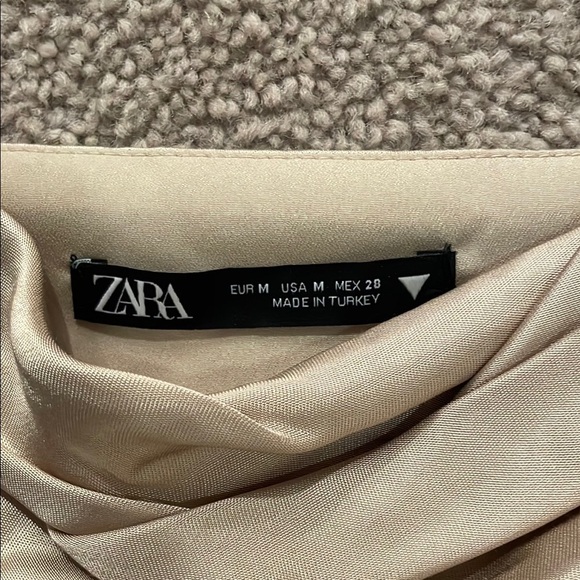 Zara Women's Cream Satin Cowl Neck Camisole - Picture 3 of 6